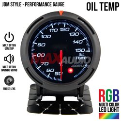 JDM Style Oil Temperature 2.5" RGB Multi-color LED Smoke Lens Racing Performance Gauge Meter