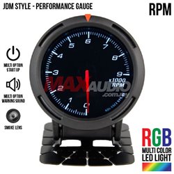 JDM Style RPM Tachometer 2.5" RGB Multi-color LED Smoke Lens Racing Performance Gauge Meter