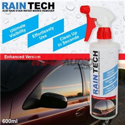 NEW RELEASE RAIN-TECH [Side Window & Rear Windscreen] Easy Spray Acid Rain Stain Water Marks Remover Car Cleaner (600ml)