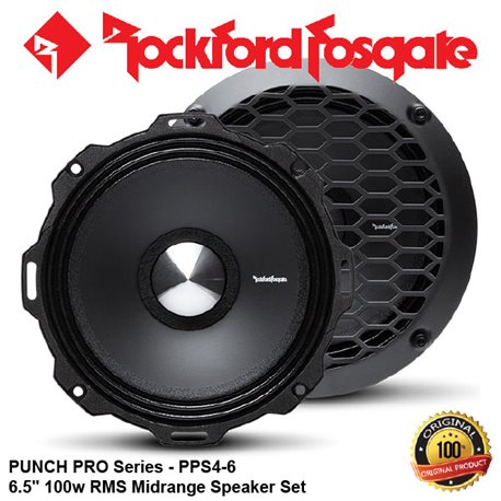 ORIGINAL ROCKFORD FOSGATE PUNCH PRO USA PPS4-6 100W RMS 6.5" MIDRANGE SPEAKER SET