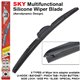 SKY Multifunctional Universal Aerodynamic Hybrid Silicone Wiper Blade Korea Quality [1 Pair]