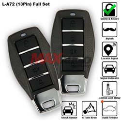 SKY 4-Button 13 Pin Full Set Multi Function Car Alarm System with Shock Sensor and Siren [L-A72-FULL]