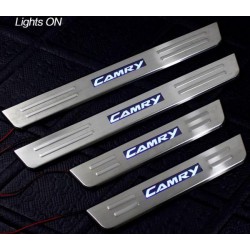 TOYOTA CAMRY XV-50 2012 - 2017 Stainless Steel LED Door Side Sill Step Plate Made In Taiwan