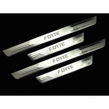 KIA FORTE Stainless Steel LED Door Side Sill Step Plate Made In Taiwan