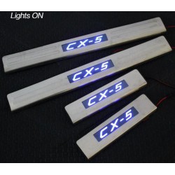 MAZDA CX5/ CX-5 Stainless Steel LED Door Side Sill Step Plate Made In Taiwan