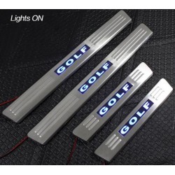 VOLKSWAGEN GOLF/ GTI MK6 VI 2009 - 2013 Stainless Steel LED Door Side Sill Step Plate Made In Taiwan