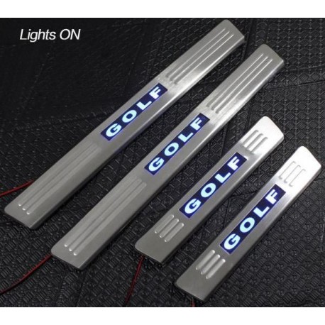 VOLKSWAGEN GOLF/ GTI MK6 VI 2009 ~ 2013 Stainless Steel LED Door Side Sill Step Plate Made In Taiwan
