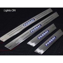 VOLKSWAGEN PASSAT TDI, SE, CC 2012 - 2015 Stainless Steel LED Door Side Sill Step Plate Made In Taiwan