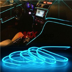 Universal Car Vehicle Interior Dashboard Door Ambient EL Neon Wire Strip Moulding Trims Light (3 Meter)