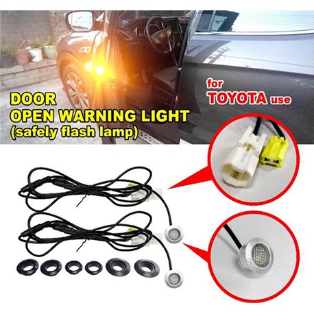 MOST TOYOTA OEM Plug And Play Door Open Warning Safety Flash Lights (2pcs)