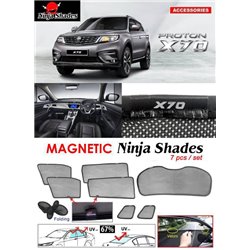 PROTON X70 NINJA SHADES UV Proof Custom Fit Car Door Window Magnetic Sun Shades (7pcs)
