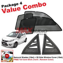 [Value Combo] PROTON IRIZ (4pcs) SAMURAI SHADES + (1set) 3D Carbon Fiber Side Window Cover