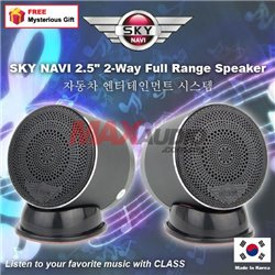 [FREE GIFT] SKY NAVI 2.5" Full Range 2-Way Car Hifi Audio Music Speaker Tweeter Set Made In Korea (Pair)