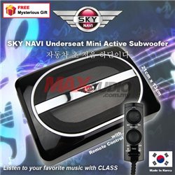 SKY NAVI 6"x9" 200W Max Ultra-thin Built-in Amplifier Underseat Mini Active Subwoofer with Wired Remote Control Made In Korea