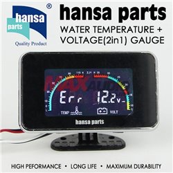 Universal Voltmeter Hansa Parts Water Temperature + Voltage (2in1) Gauge meter Fit For Most 12V