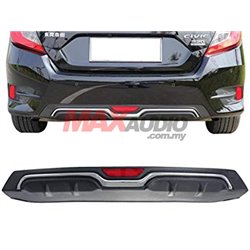 Honda Civic FC Rear Bumper lower garnish Carbon-Look Texture Chrome Rear Bumper Diffuser