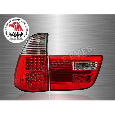 BMW X5 2000 - 2005 EAGLE EYES Red Clear LED Tail Lamp (Pair) [TL-025-BMW]