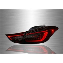 HYUNDAI ELANTRA MD 2011 - 2015 Red Clear Lens M-Style LED Light Bar Tail Lamp with Sequential Signal (Pair) [TL-308-SQ]
