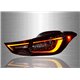 HYUNDAI ELANTRA MD 2011 - 2015 Red Clear Lens M-Style LED Light Bar Tail Lamp with Sequential Signal (Pair) [TL-308-SQ]