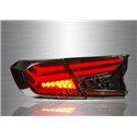 HONDA ACCORD 10th Gen 2018 - 2020 Black & Red Line Lens LED Sequential Signal Tail Lamp (Pair) [TL-316]