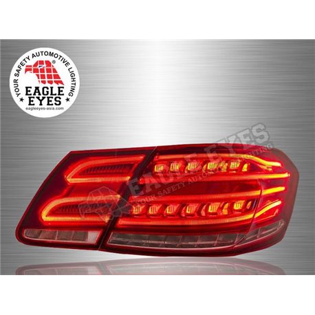 MERCEDES BENZ W212 E-Class 2009 - 2016 EAGLE EYES Red/Clear Lens LED Light Bar Tail Lamp (Pair) [TL-032-BENZ]