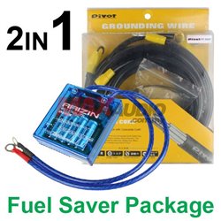 2in1 PIVOT VS-1 Voltage Stabilizer + PIVOT 7 Core 5-Point Grounding Cable Fuel Saver Package