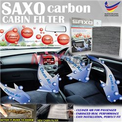 (MOST CARS) SAXO Activated Carbon Filter Cabin Air Filter - Extra Clean and Cold