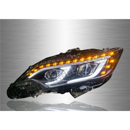TOYOTA CAMRY XV50 2011 - 2018 LED Light Bar Projector Head Lamp With Sequential Signal (Pair) [HL-221] 