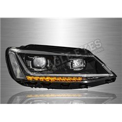 VOLKSWAGEN JETTA A6 2011 – 2018 P Style Projector Head Lamp with Sequential Signal  (Pair) [HL-250-SQ]