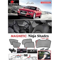 AUDI A4 2008 - 2016 NINJA SHADES UV Proof Custom Fit Car Door Window Magnetic Sun Shades (7pcs)