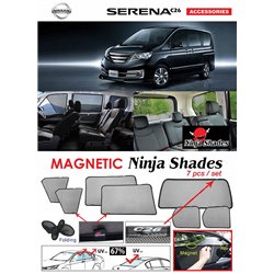 NISSAN SERENA C26 2010 - 2016 NINJA SHADES UV Proof Custom Fit Car Door Window Magnetic Sun Shades (7pcs) 