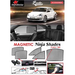 VOLKSWAGEN BETTLE 2011 - 2019 NINJA SHADES UV Proof Custom Fit Car Door Window Magnetic Sun Shades (5pcs)