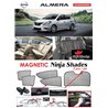 NISSAN ALMERA  N17 2011 - 2019 NINJA SHADES UV Proof Custom Fit Car Door Window Magnetic Sun Shades (5pcs)