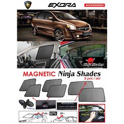 PROTON EXORA 2011 - 2014 NINJA SHADES UV Proof Custom Fit Car Door Window Magnetic Sun Shades (6pcs)