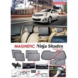 NISSAN LIVINA 2006 - 2019 NINJA SHADES UV Proof Custom Fit Car Door Window Magnetic Sun Shades (7pcs)