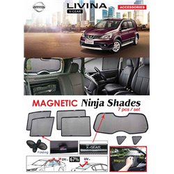 NISSAN LIVINA X-GEAR 2006 - 2019 NINJA SHADES UV Proof Custom Fit Car Door Window Magnetic Sun Shades (7pcs)
