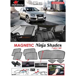 AUDI Q5 2008 - 2017 NINJA SHADES UV Proof Custom Fit Car Door Window Magnetic Sun Shades (7pcs)