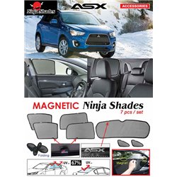 MITSUBISHI ASX  2010 - 2018 NINJA SHADES UV Proof Custom Fit Car Door Window Magnetic Sun Shades (7pcs)