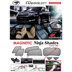 TOYOTA HARRIER 60 2013 - 2019 NINJA SHADES UV Proof Custom Fit Car Door Window Magnetic Sun Shades (7pcs)