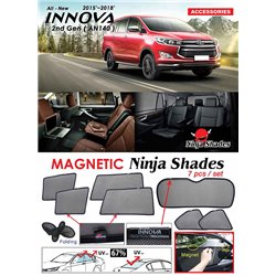 TOYOTA INNOVA 2015 - 2019 NINJA SHADES UV Proof Custom Fit Car Door Window Magnetic Sun Shades (7pcs)