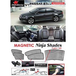 VOLKSWAGEN PASSAT B7 2011 - 2019 NINJA SHADES UV Proof Custom Fit Car Door Window Magnetic Sun Shades (5pcs)