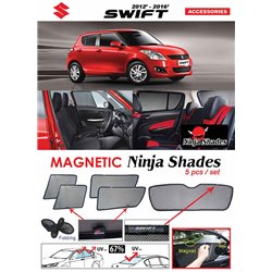 SUZUKI SWIFT 2012 - 2017 NINJA SHADES UV Proof Custom Fit Car Door Window Magnetic Sun Shades (5pcs)