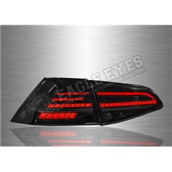 VOLKSWAGEN GOLF MK7 2012 – 2019 Black & Smoke Lens LED Tail Lamp Sequential Signal (Pair) [TL-322-SQ]