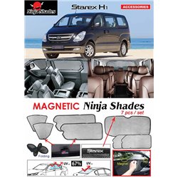 HYUNDAI STAREX H1 2007 - 2019 NINJA SHADES UV Proof Custom Fit Car Door Window Magnetic Sun Shades (7pcs)
