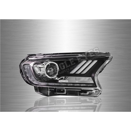 FORD RANGER T7 2016 - 2019 (V2) LED Sequential Signal+One Touch Blue Projector Head Lamp (Pair) [HL-213-V2]