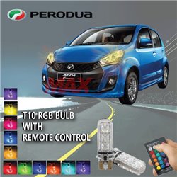 2X T10 RGB Multi Colors Changing LED Lamp Bulb Colorful Car Interior Light with Remote Control Auto Led bulbs Festoon Dome Light