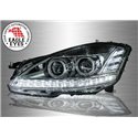 MERCEDES BENZ S-CLASS W221 2006 - 2013 EAGLE EYES Chrome Housing DRL LED Double Projector Head Lamp (Pair) [HL-041-BENZ]