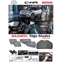TOYOTA CHR  2016 - 2019 NINJA SHADES UV Proof Custom Fit Car Door Window Magnetic Sun Shades (5pcs)