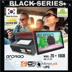 BLACK SERIES 9"/10" 2RAM + 16GB Memory Android 2.5D IPS 8.1 Oreo 4K Ultra HD Double Din Display Player
