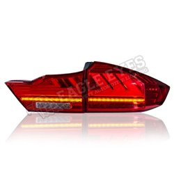 HONDA CITY GM6 2014-2020 (Lexus Style V2) Red Clear Lens LED Light Bar Tail Lamp with Sequential Signal (Pair) (TL-250-V2)